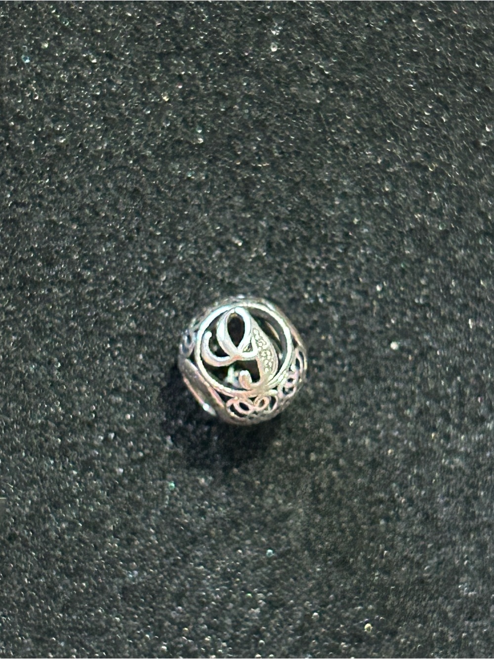 Pandora Silver Filigree Openwork Round Charm - Silver